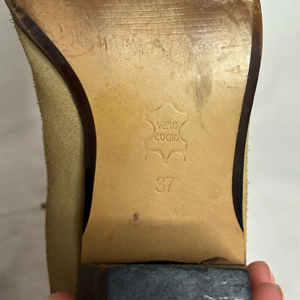 Vintage Suede Fringe Western Bohemian Cowboy Boots - Picture 12 of 12